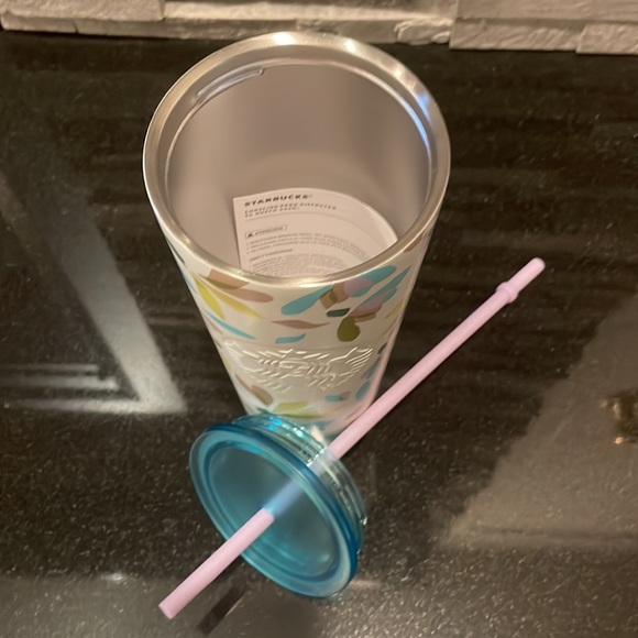 Starbucks Cold Cup Spring Release Steel White Floral Tumbler 24 oz (Snowdrop) - Picture 3 of 5